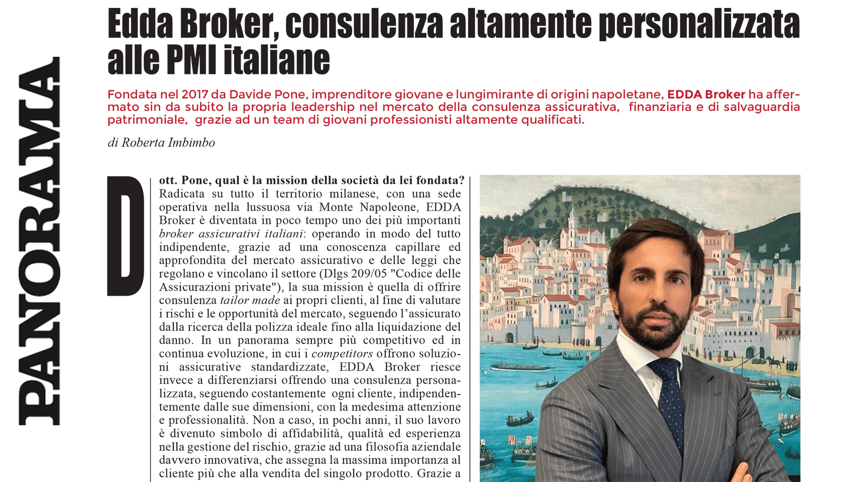Edda Broker, consulenza altamente personalizzata alle PMI italiane